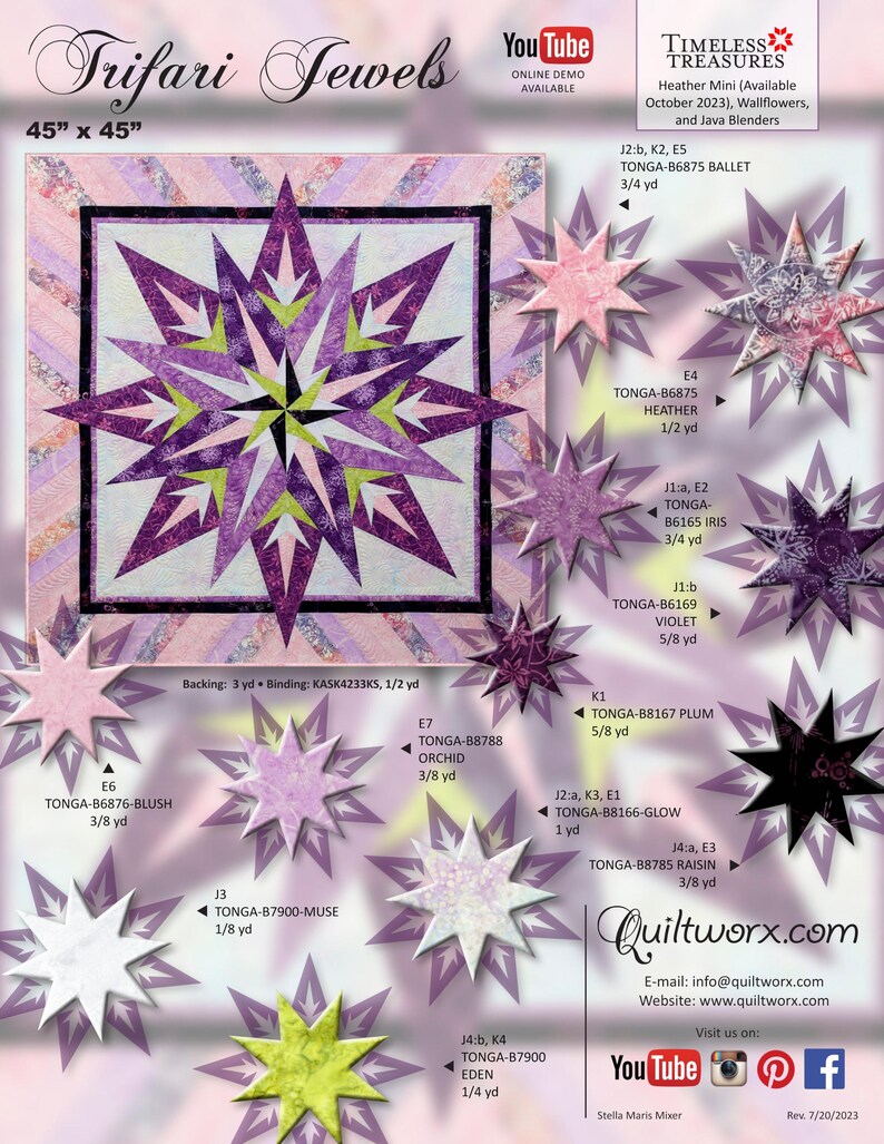 Trifari Jewels *foundation Paper Piecing Quilt Pattern* By: Judy ...