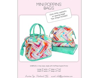 Mini Poppins Bag *Pattern + Stays* and/or **Replacement Stays Only (Size E) ** From: Aunties Two Patterns