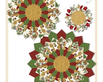 Christmas Table Topper and Placemat *18.5", 40" & 50" Diameter - Sewing Pattern* From: Quilted Fox Design