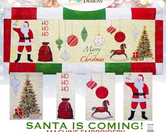 Santa Is Coming! *Machine Embroidery USB* By: Laurie Kent Designs