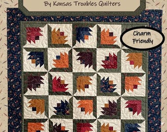 Crocus *Pieced Log Cabin Wall Hanging Pattern - Charm Friendly * By: Kansas Troubles Quilters