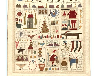 The Santa, The Tree, The Turkey & Me   *Folk Art Applique and Hand-Embroidery Quilt Pattern* From: Hatched and Patched