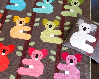 Koalas *Pieced Quilt & Pillow Pattern*   By Elizabeth Hartman