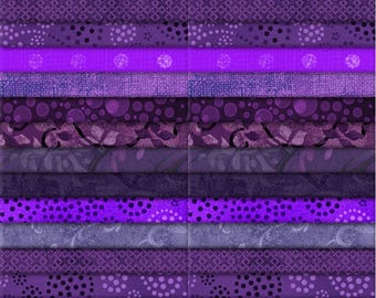 Amethyst Royale 40 Karat Gems *Jelly Roll - 40 Strips* Purple * From: Wilmington Prints