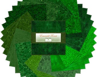 Emerald Forest 5 Karat Gems (Revised 2022) *Charm Pack (5"x5") - 42 Pieces* From: Wilmington Prints