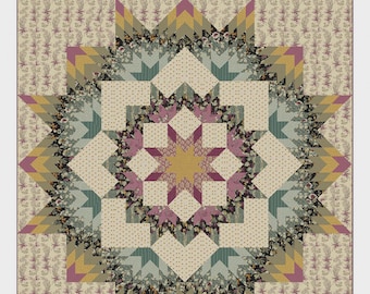 Dallas (English Garden) - Pieced Quilt Pattern By: Edyta Sitar  Laundry Basket Quilts LBQ-1436