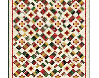 Jingle Stars* Strip/Jelly Roll Friendly*Pieced Quilt Pattern* By: Quilt Boss Design
