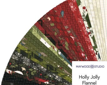 Woolies Flannel - "Holly Jolly" *Jelly Roll - 40 Pieces* By: Bonnie Sullivan - Maywood Studio