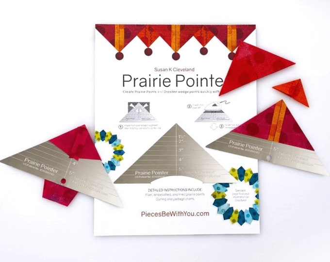 Featured listing image: Prairie Pointer *Create Prairie Points & Dresden Wedge Points Quickly - Pressing Tool*    By:  Susan Cleveland