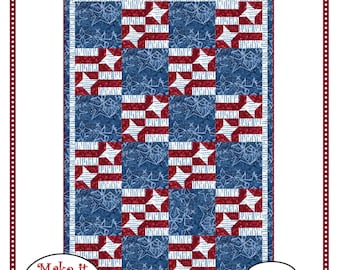 Patriotic Pride  *Make It With 3 Yards - Quilt Pattern*   By Fabric Cafe