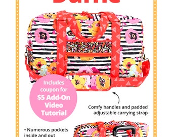 Round Trip Duffle *Sewing Pattern* Numerous Pockets / Trolley Sleeve From: by Annie