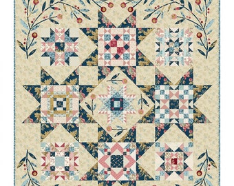 Super Bloom  *Pieced & Applique Quilt Pattern*     By: Edyta Sitar - Laundry Basket Quilts  LBQ-0826-P