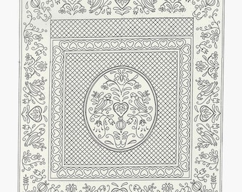 Pre-Printed Wholecloth Quilt Top *Lancaster in WHITE Muslin * Kit - Includes Fabric + Binding* By: Holice Turnbow for Benartex