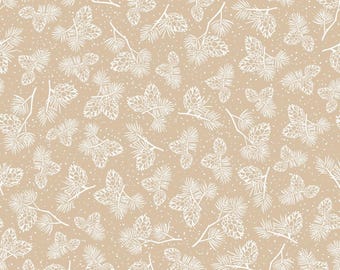 Santa's Stash - " Pine Cones - Tan"  ** Out of Print Fabric **  1yd Cuts ** By: Patric Lose