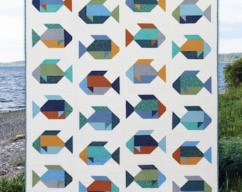 Fish *Pieced Quilt Pattern - Fat Quarter Friendly* From: Cluck Cluck Sew