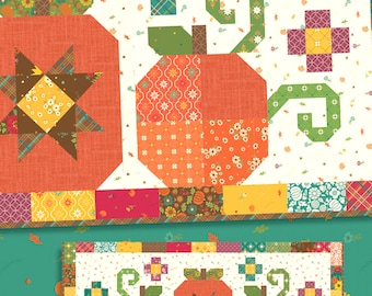 Pumpkin Trio *A Charm Friendly Table Runner Pattern* By: Heather Peterson of Anka's Treasures