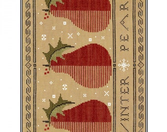 Winter Pears *Counted Cross Stitch Pattern* By: Karina Hittle  Of Artful Offerings
