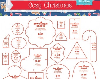 Cozy Christmas - Sew Simple Shapes Template Set *20 Plastic Templates* By: Lori Holt - Riley Blake Designs