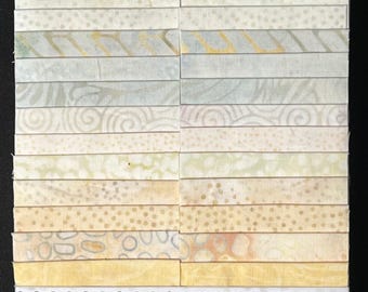 Neutral Foundations - Light Batik Strips *Jelly Roll - 40 Pieces* From: Island Batik