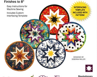 Folded Star Hot Pad - Round *8in Hot Pad Pattern + 1 Interfacing* From: PlumEasy Patterns