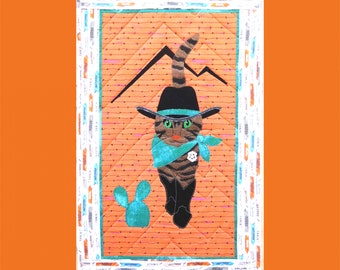 U.S. Marshal Cat Dillon *Wall Hanging Quilt Pattern* From: Trouble & Boo Designs