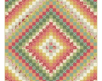 Trip Around the World - Lady Tulip * Fat Quarter Friendly*Pieced Quilt Pattern* By: Edyta Sitar - Laundry Basket Quilts  LBQ-1555-P