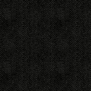 May include: A close-up of a dark gray herringbone pattern. The fabric has a textured appearance with a repeating V-shaped design. The weave creates a subtle, tonal variation in the gray color.