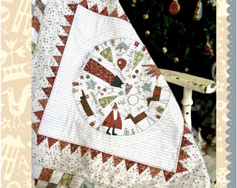 Tinsel Lane  - Applique, Hand Embroidery, Sewing Pattern* By Anni Downs From: Hatched and Patched