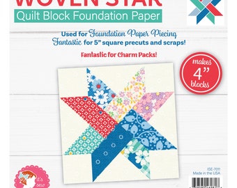 Woven Star (Makes 4" Finished Blocks) *Quilt Block Foundation Paper* By: It's Sew Emma  ISE-7011