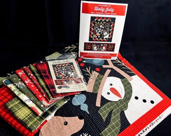 Holly Jolly *KIT* Pieced Flannel Wall Hanging & Table Runner* By: Bonnie Sullivan *For Maywood Studio