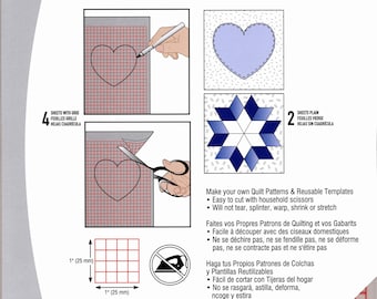 Template Sheets - 2 Sheet Plain * 4 Sheets with Grid Lines - Template Plastic for Applique - (Size: 9" x 12" - 6 sheets per pkg)  By Dritz