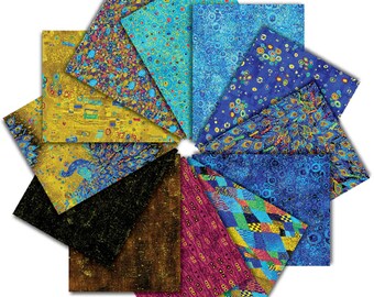 Gilded Plume - Fat Quarter Bundle (12 Pieces) By: Chong A Hwang  For Timeless Treasures