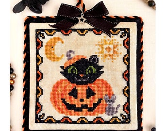 Cat-O-Lantern *Counted Cross Stitch Pattern* By: Misty Pursel For Luminous Fiber Arts