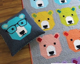 Bjorn Bear *Quilt & Pillow Pattern - Fat Quarter Friendly*   By: Elizabeth Hartman
