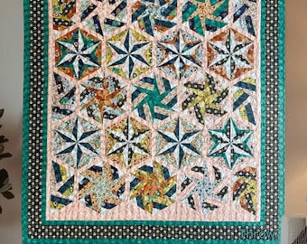 Midnight Hex *Foundation Paper Piecing Pieced Quilt Pattern By: Snapdragon Quilting