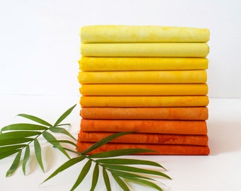 Lava Tonal Solids Batiks - SUNSHINE *Fat Quarter Bundle - 10 Pieces* From: Anthology Fabrics