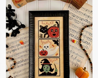Sneaky Spooky Spells *Halloween Counted Cross Stitch Pattern* By: Misty Pursel For Luminous Fiber Arts