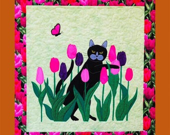 Tiptoe Through the Tulips *Wall Hanging Quilt Pattern* From: Trouble & Boo Designs