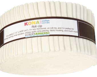 Kona Solids - Snow Colorway *Cream Color Jelly Roll - 40 Pieces* From: Kaufman Fabrics
