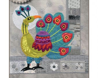 Peacock Block *Pattern for Wool, Hand Stitching & Embroidery* By: Sue Spargo