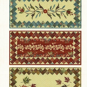 Keepsake Trio *Raw Edge Applique Table Runner Sewing Pattern* By: Edyta Sitar - Laundry Basket Quilts