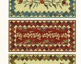 Keepsake Trio *Raw Edge Applique Table Runner Sewing Pattern* By: Edyta Sitar - Laundry Basket Quilts