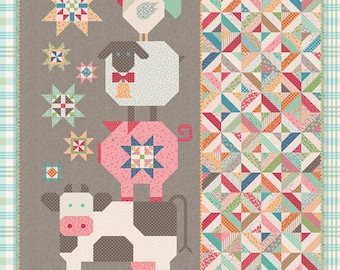Farmyard Friends  *A Fat Quarter Friendly Quilt Pattern* By: Lori Holt of Bee In My Bonnet Co - It's Sew Emma  ISE-318