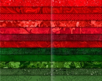 Glad Tidings * 40 Karat Gems *Jelly Roll - 40 Strips* (Christmas Colors) From: Wilmington Prints