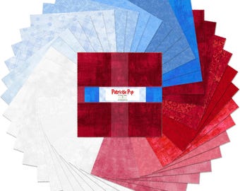 Patriotic Pop * 10 Karat Gems (10X10) Layer Cake * (Red, White & Blue) From: Wilmington Prints