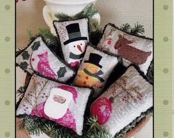 Christmas Bowl Fillers *Applique Project - Includes Pattern & 6 Pre-Printed Background Fabrics*   By: Bonnie Sullivan