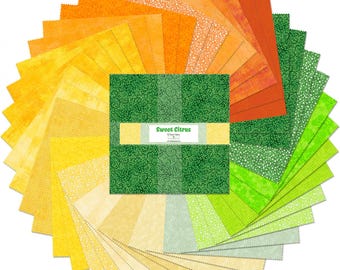Sweet Citrus *10 Karat Gems**Layer Cake (10x10) - 42 Pieces* From: Wilmington Prints
