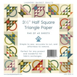 Half Square Triangle Papers - 3.5" Finished - Works with Layer Cakes-*40 Sheets* From: Laundry Basket Quilts  LBQ-0531-X