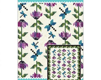 Dragonfly Dance *Pieced Quilt Pattern - Fat Eighth & Quarter Friendly* By: Leslie Ryan of Blooming Boldly Designs