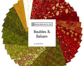 Baubles & Balsam - Layer Cake (10"x10") - 42 Pieces By: Kim Diehl for Henry Glass and Co.